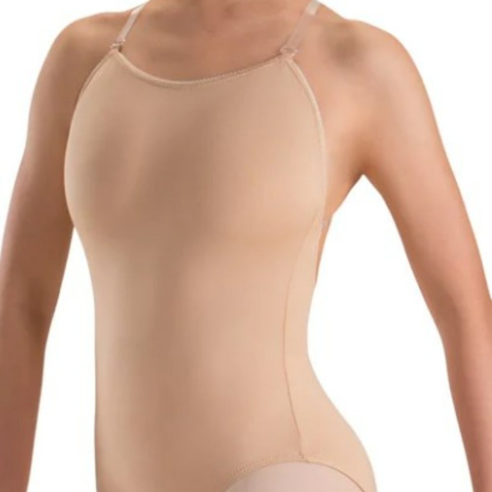 MOTIONWEAR UNDERWEARS CAMI LEOTARD/BODYSUIT WITH CLEAR STRAPS (SZ MED) (NEW)